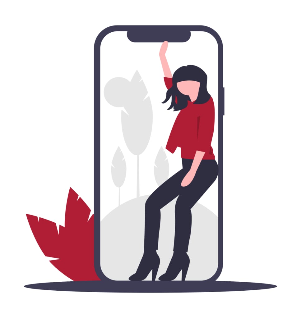 Mobile browsing illustration representing customers taking action from search without visiting a website.