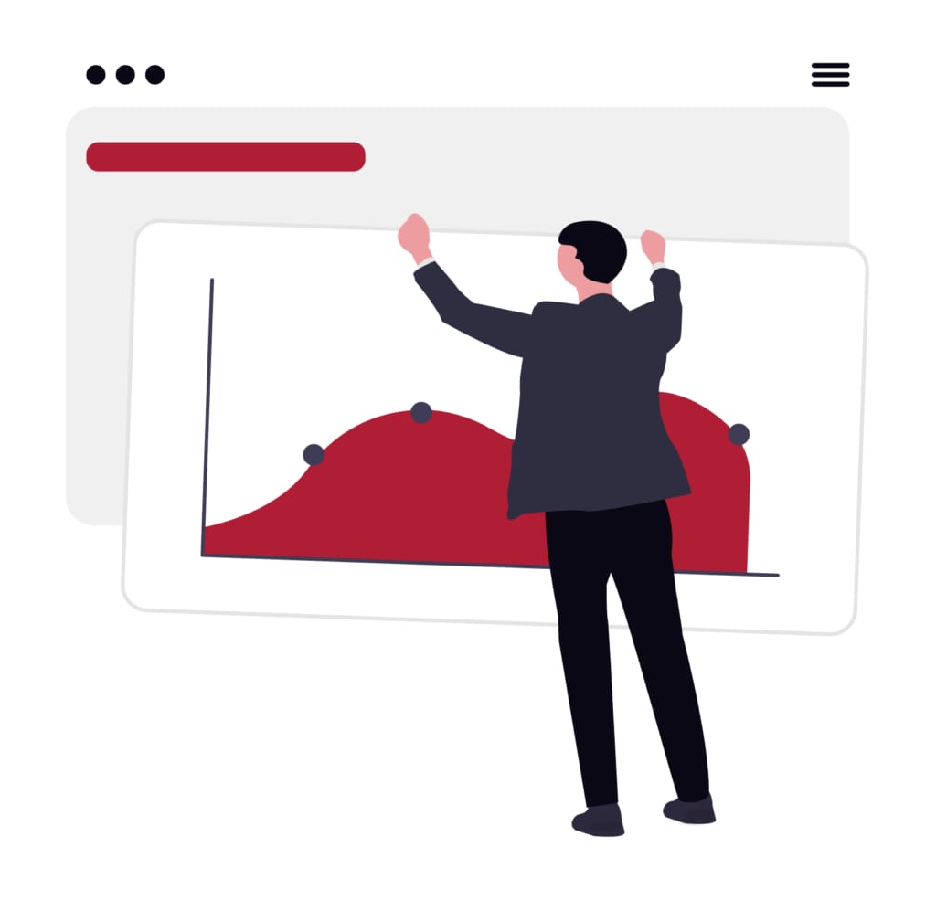 Analytics illustration representing tracking calls, forms, bookings, and ROI from local SEO efforts.